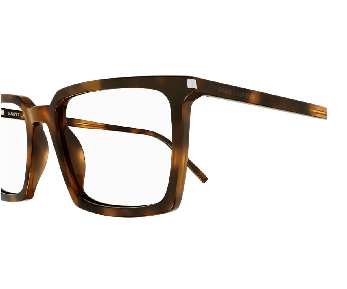 Brown eyeglasses on a white background