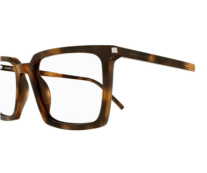 Brown eyeglasses on a white background
