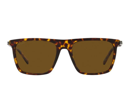 Sunglasses with tortoiseshell frame and brown lenses on a white background