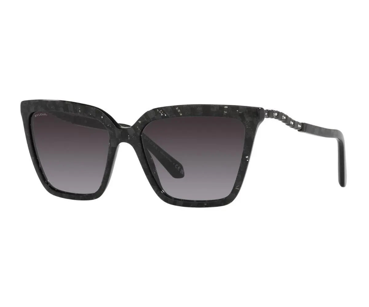 Black sunglasses with gradient lenses on a white background