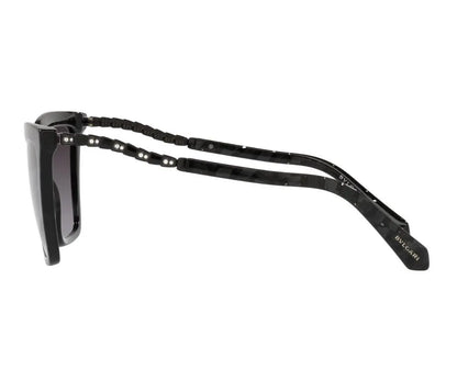 Black sunglasses with a chain strap on a white background