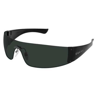 Black Gucci sunglasses with a white background
