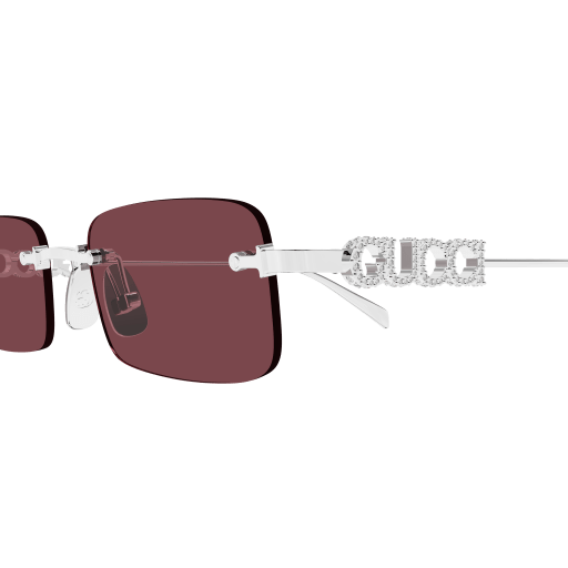 Sunglasses with maroon lenses and white frame on a transparent background