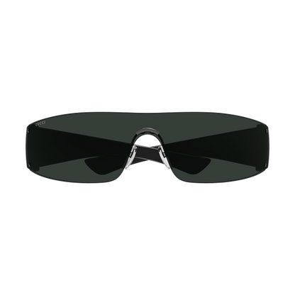 Black sunglasses with a wide frame on a white background