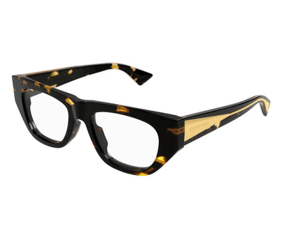 Blue eyeglasses on a white background