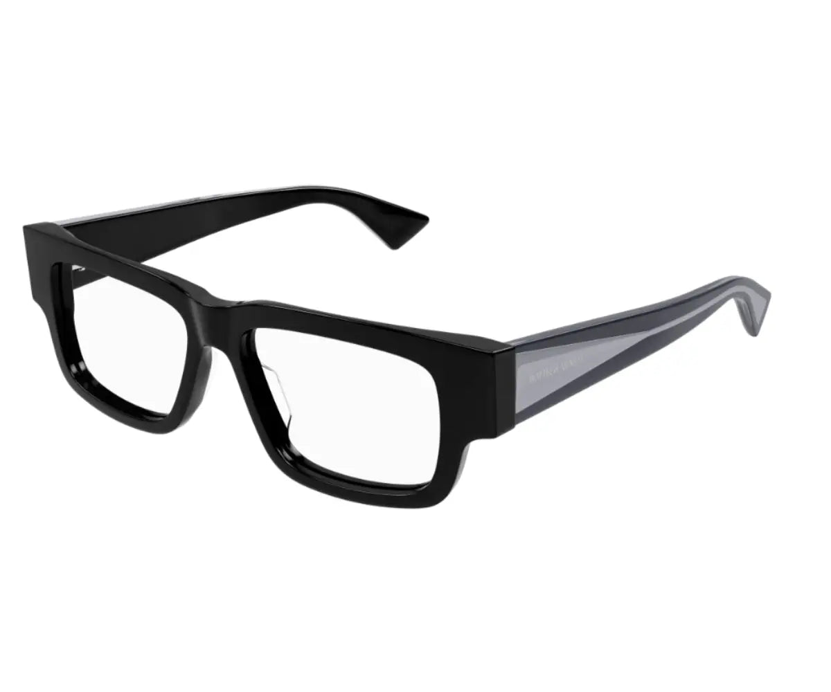 Black eyeglasses on a white background