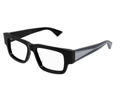 Black eyeglasses on a white background