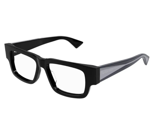 Black eyeglasses on a white background