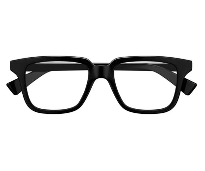 Black eyeglasses on a white background
