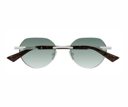 Round sunglasses with gradient lenses on a white background