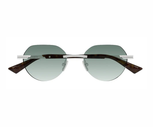 Round sunglasses with gradient lenses on a white background