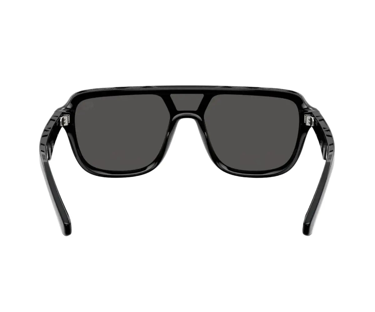 Black sunglasses with dark lenses on a white background