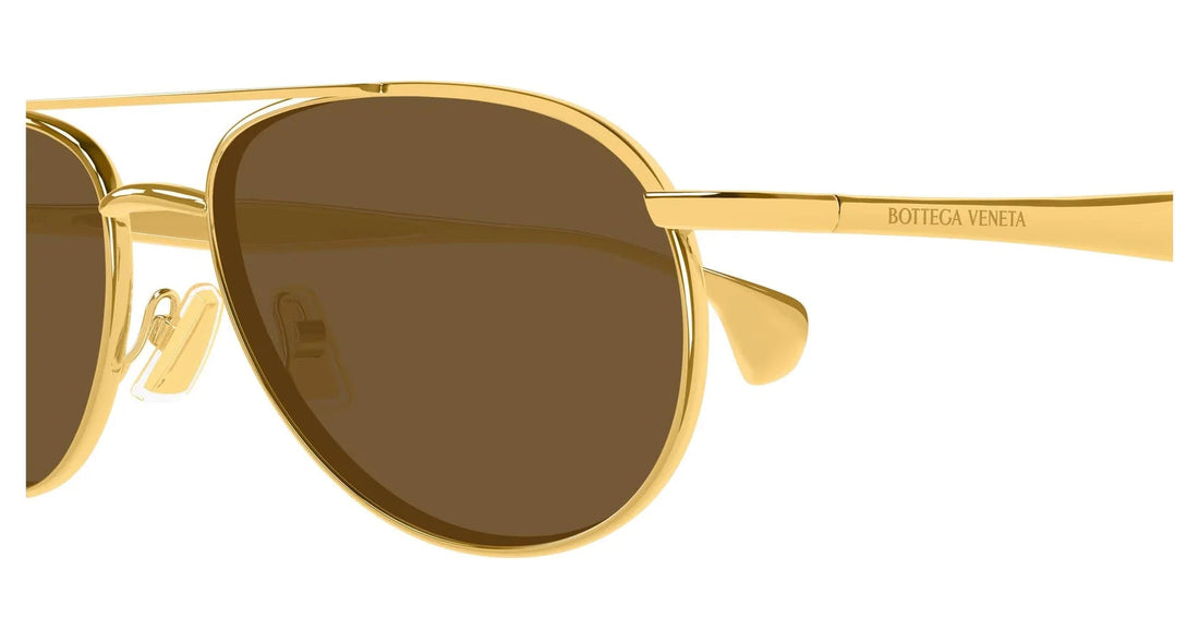 Bottega Veneta BV1419S 001 Gold Aviator Sunglasses