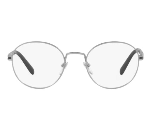 Round eyeglasses with thin frame on a white background