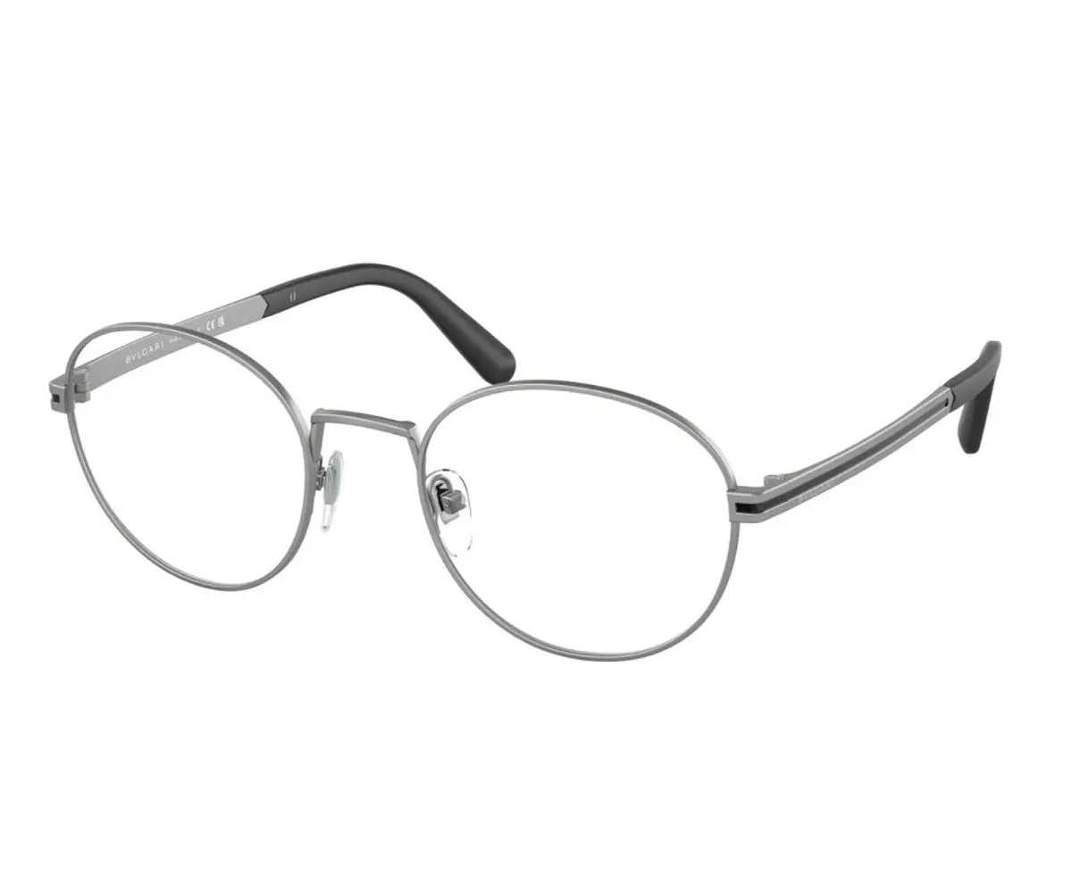 Round eyeglasses with thin metal frame on a white background