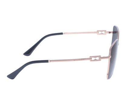 Sunglasses with blue arms and reflective lenses on a white background