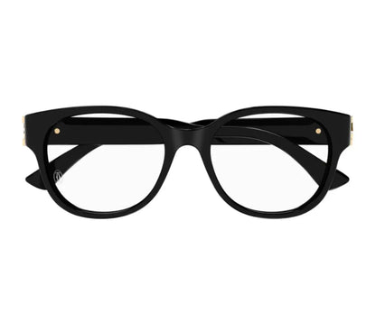 Black eyeglasses on a white background