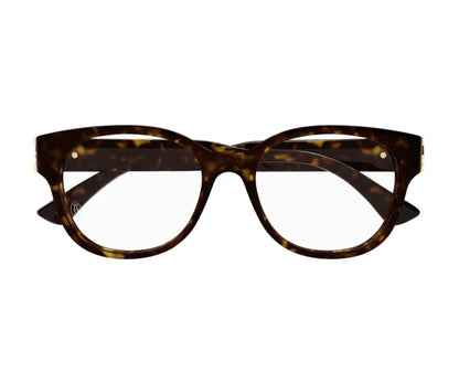Tortoiseshell cat-eye glasses on a white background