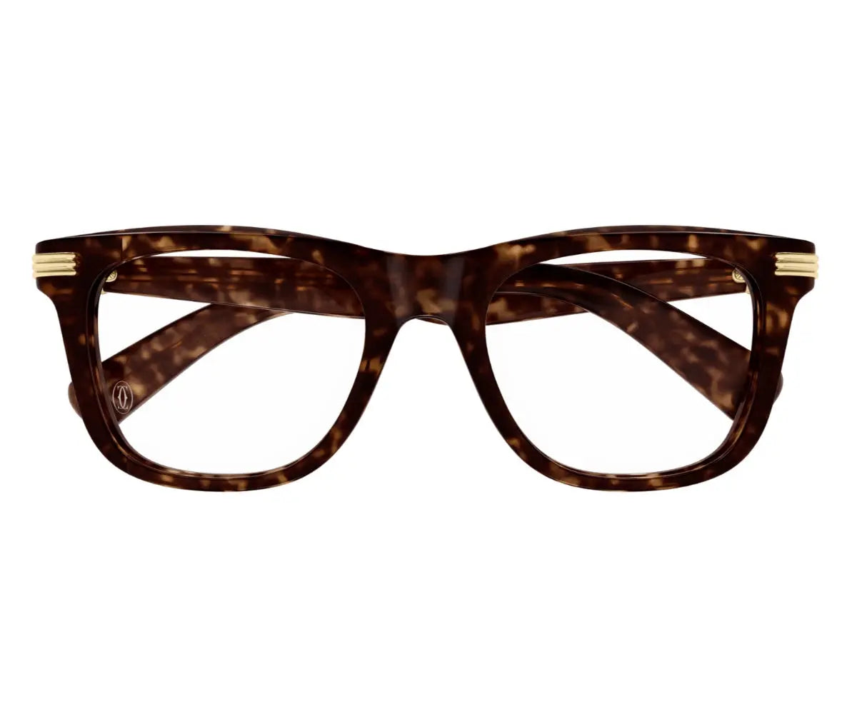 Tortoiseshell cat-eye glasses on a white background