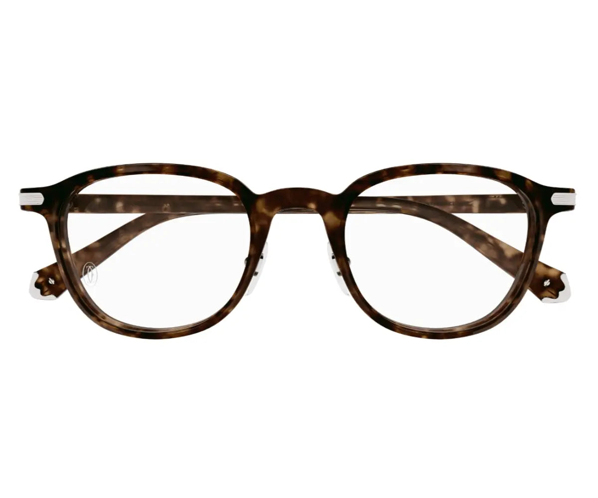 Tortoiseshell eyeglasses on a white background