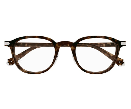 Tortoiseshell eyeglasses on a white background