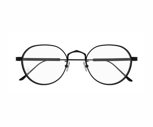 Black round eyeglasses on a white background