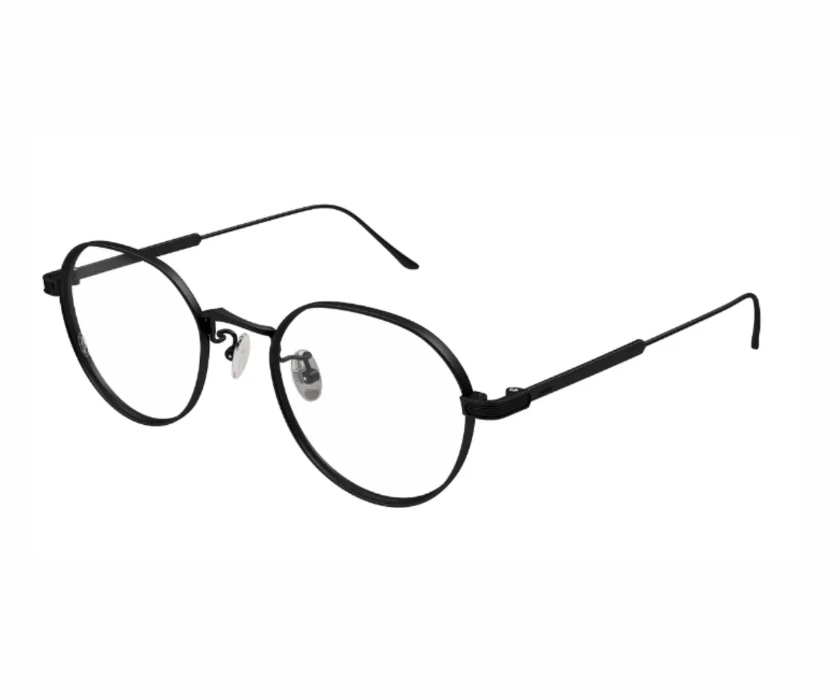 Round black eyeglasses on a white background