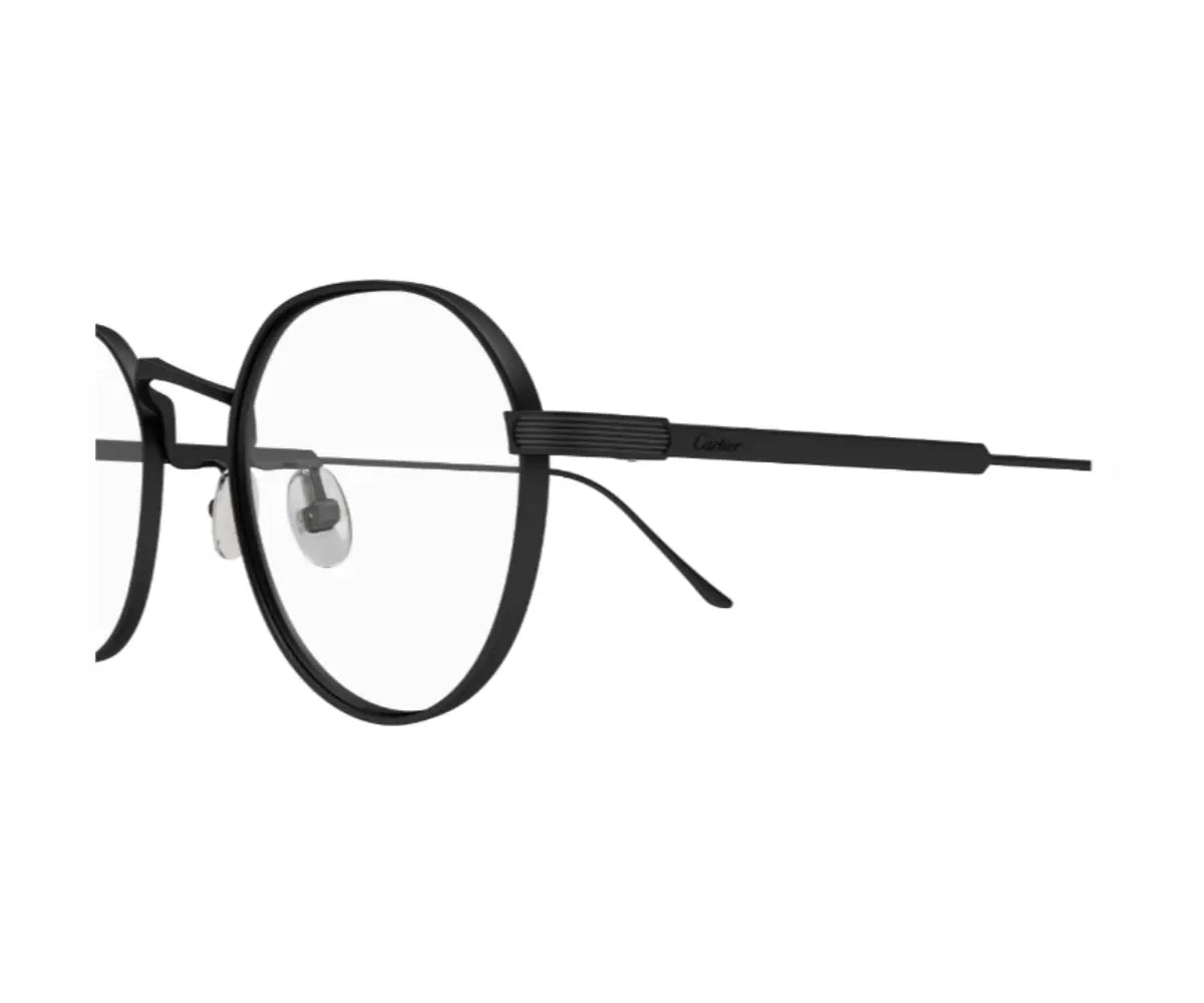 Black eyeglasses on a white background