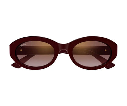 Brown sunglasses with a gradient lens on a white background