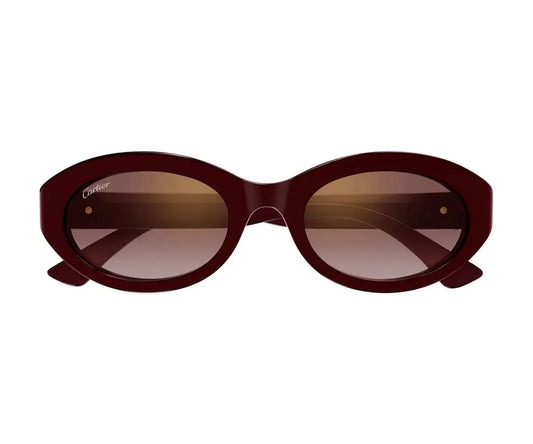 Brown sunglasses with a gradient lens on a white background