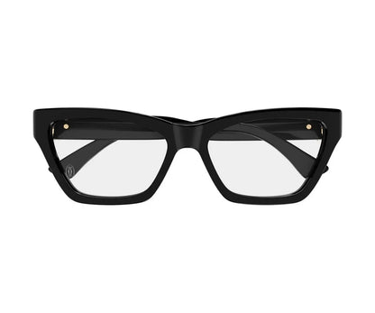 Black cat-eye glasses on a white background