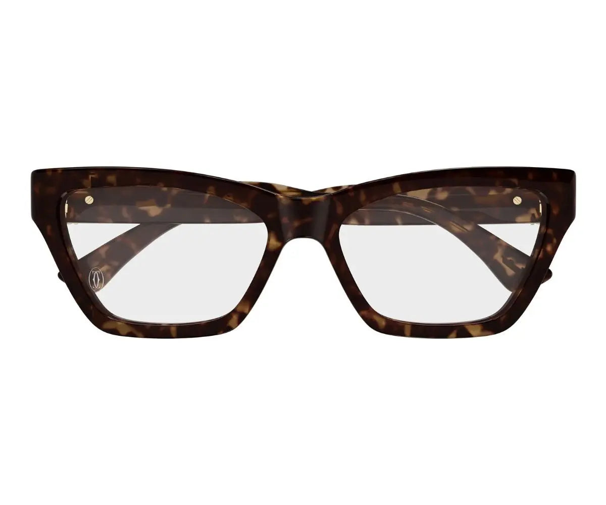 Tortoiseshell cat-eye glasses on a white background