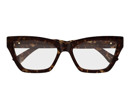 Tortoiseshell cat-eye glasses on a white background