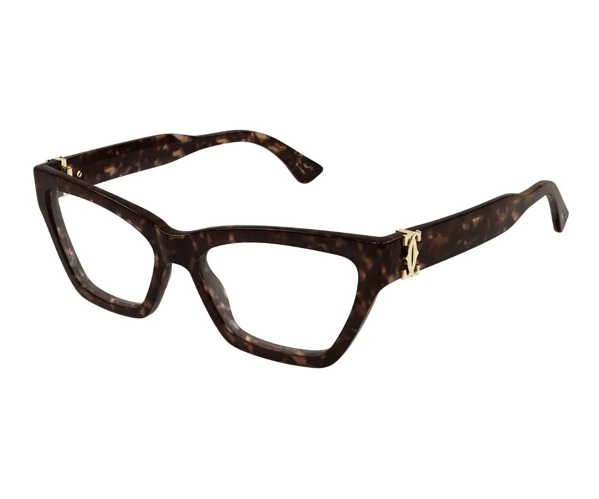 Brown tortoiseshell eyeglasses on a white background