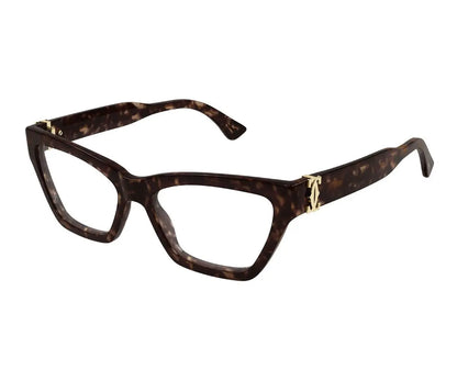 Brown tortoiseshell eyeglasses on a white background