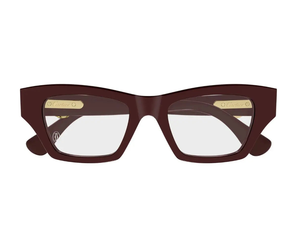 Brown cat-eye glasses on a white background