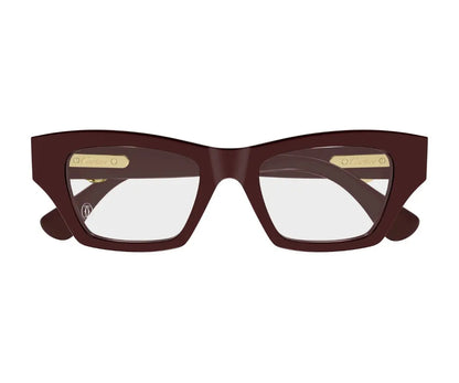 Brown cat-eye glasses on a white background