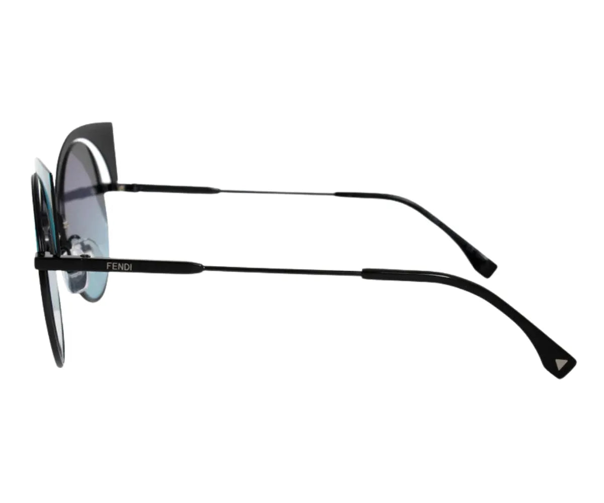 Black sunglasses with a white background
