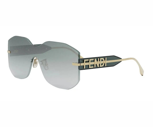 Fendi sunglasses with reflective lenses on a white background