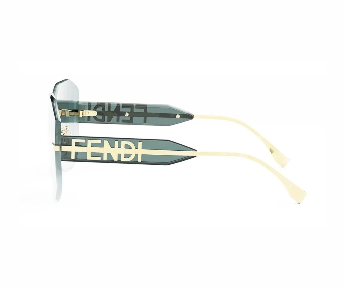 Sunglasses with 'Fendi' logo on a white background