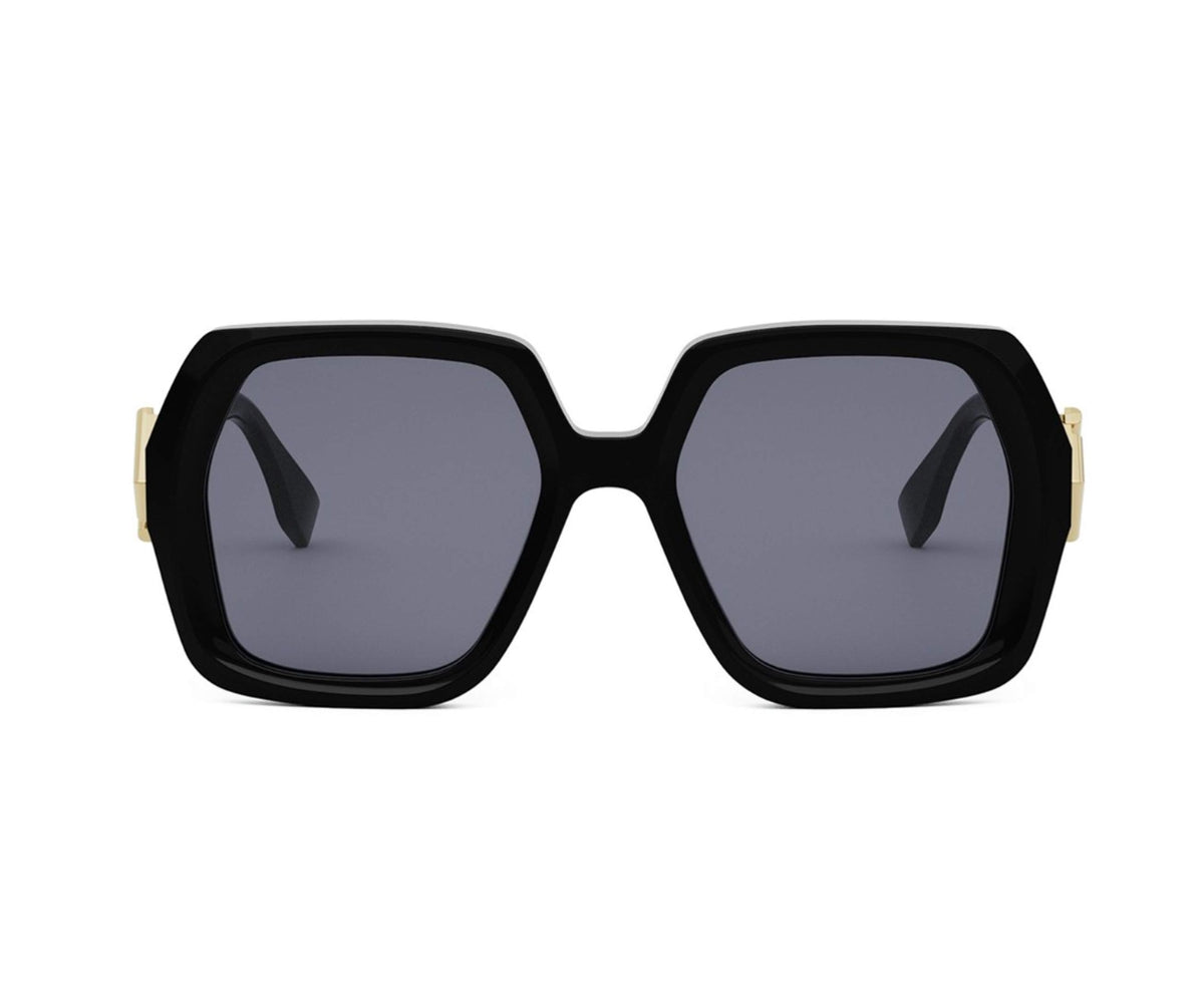 Black sunglasses with a white background