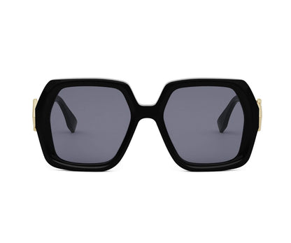 Black sunglasses with a white background