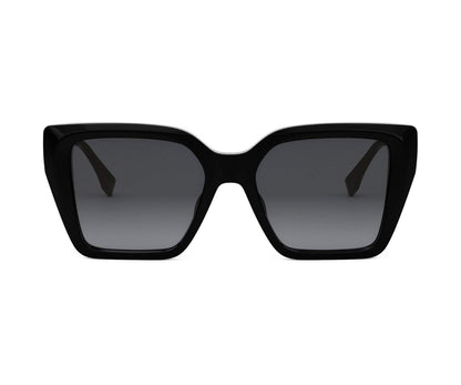 Black sunglasses with dark lenses on a white background