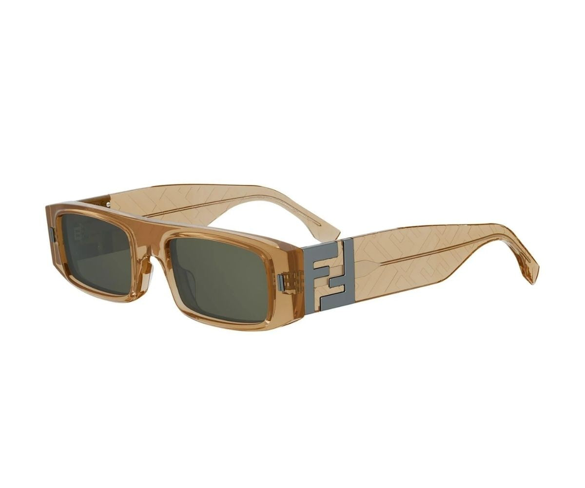 Wooden sunglasses with a logo on a white background