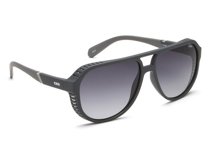 Black sunglasses with gradient lenses on a white background
