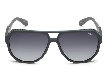 Black sunglasses with gradient lenses on a white background