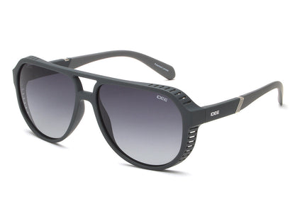 Black sunglasses with gradient lenses on a white background