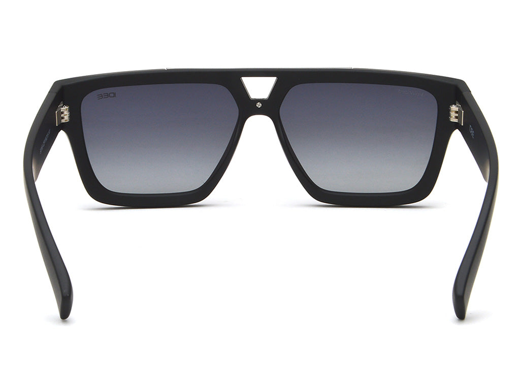 Black sunglasses with gradient lenses on a white background