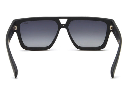 Black sunglasses with gradient lenses on a white background