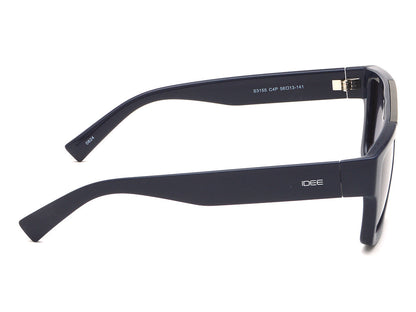 Black sunglasses with IDEE branding on a white background